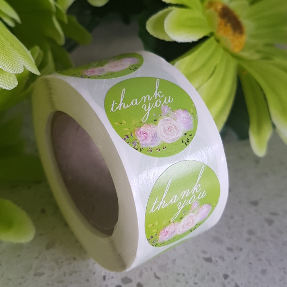 500 pcs Thank You Stickers with Roses 1" inch - Picture 8 of 10